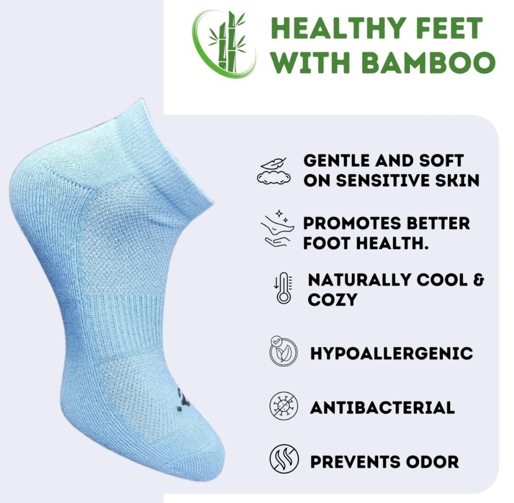 Pack of 3 Unisex Bamboo Blend Solid Low Cut Socks (Multicolor)