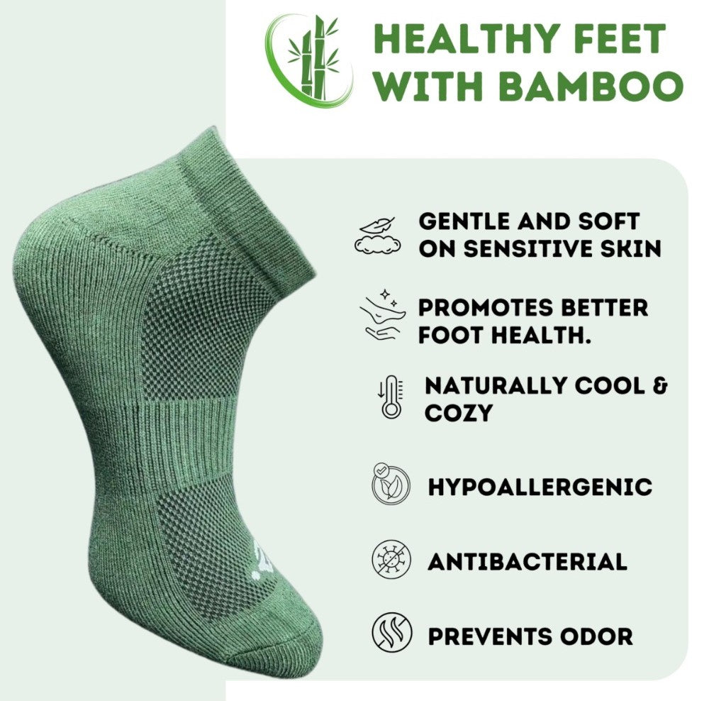 Pack of 3 Unisex Bamboo Blend Solid Low Cut Socks (Multicolor)