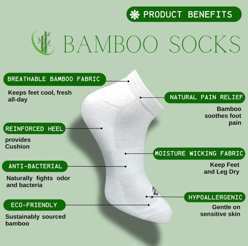 Pack of 3 Unisex Bamboo Blend Solid Low Cut Socks (Multicolor)