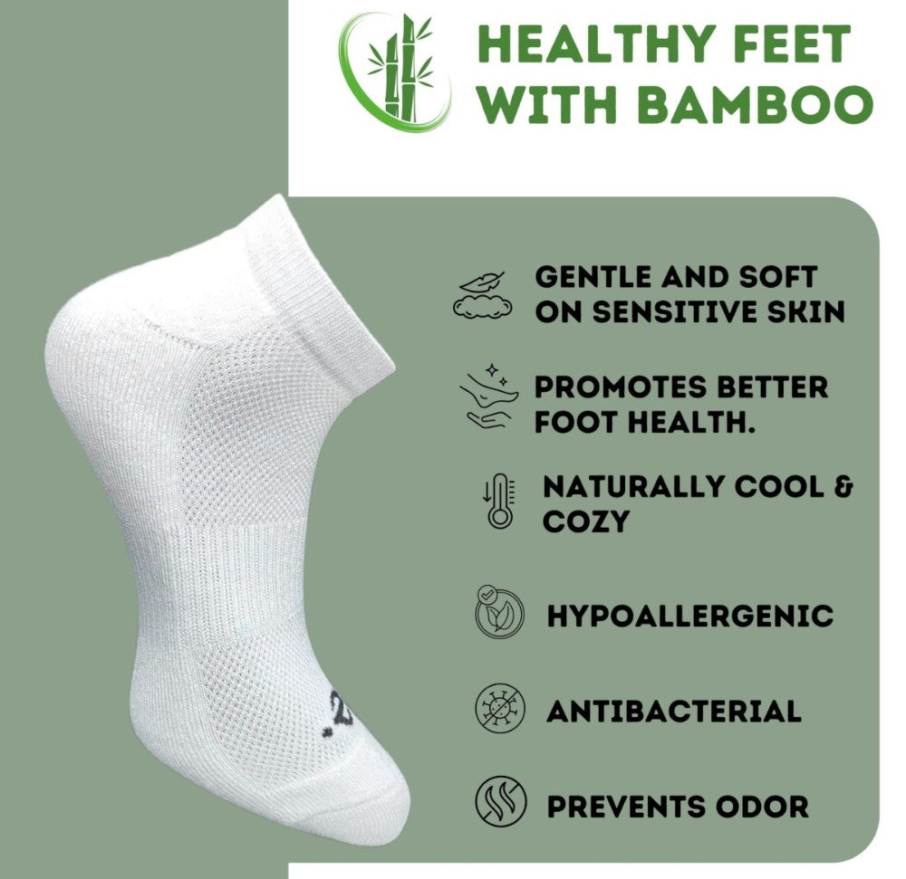 Pack of 3 Unisex Bamboo Blend Solid Low Cut Socks (Off White, Sky Blue)