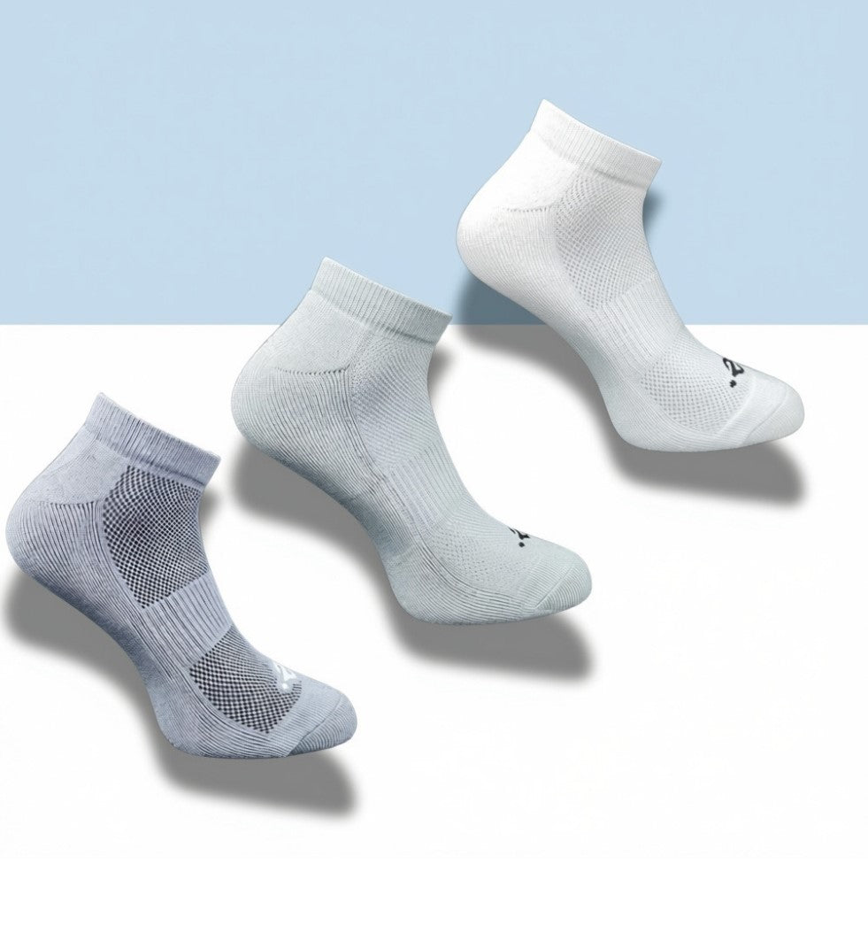 Pack of 3 Unisex Bamboo Blend Solid Low Cut Socks (Multicolor)