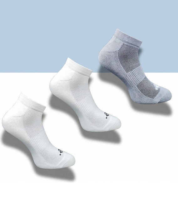Pack of 3 Unisex Bamboo Blend Solid Low Cut Socks (Off White, Dark Grey)