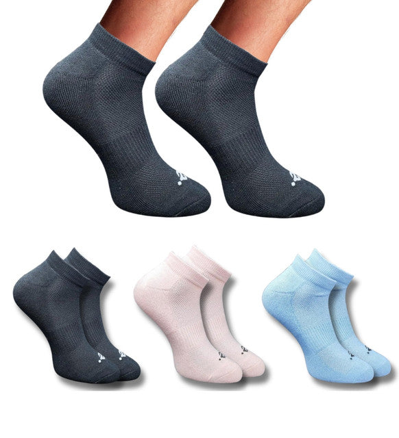 Pack of 3 Unisex Bamboo Blend Solid Low Cut Socks (Multicolor)