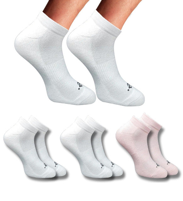 Pack of 3 Unisex Bamboo Blend Solid Low Cut Socks (Off White, Light Peach)