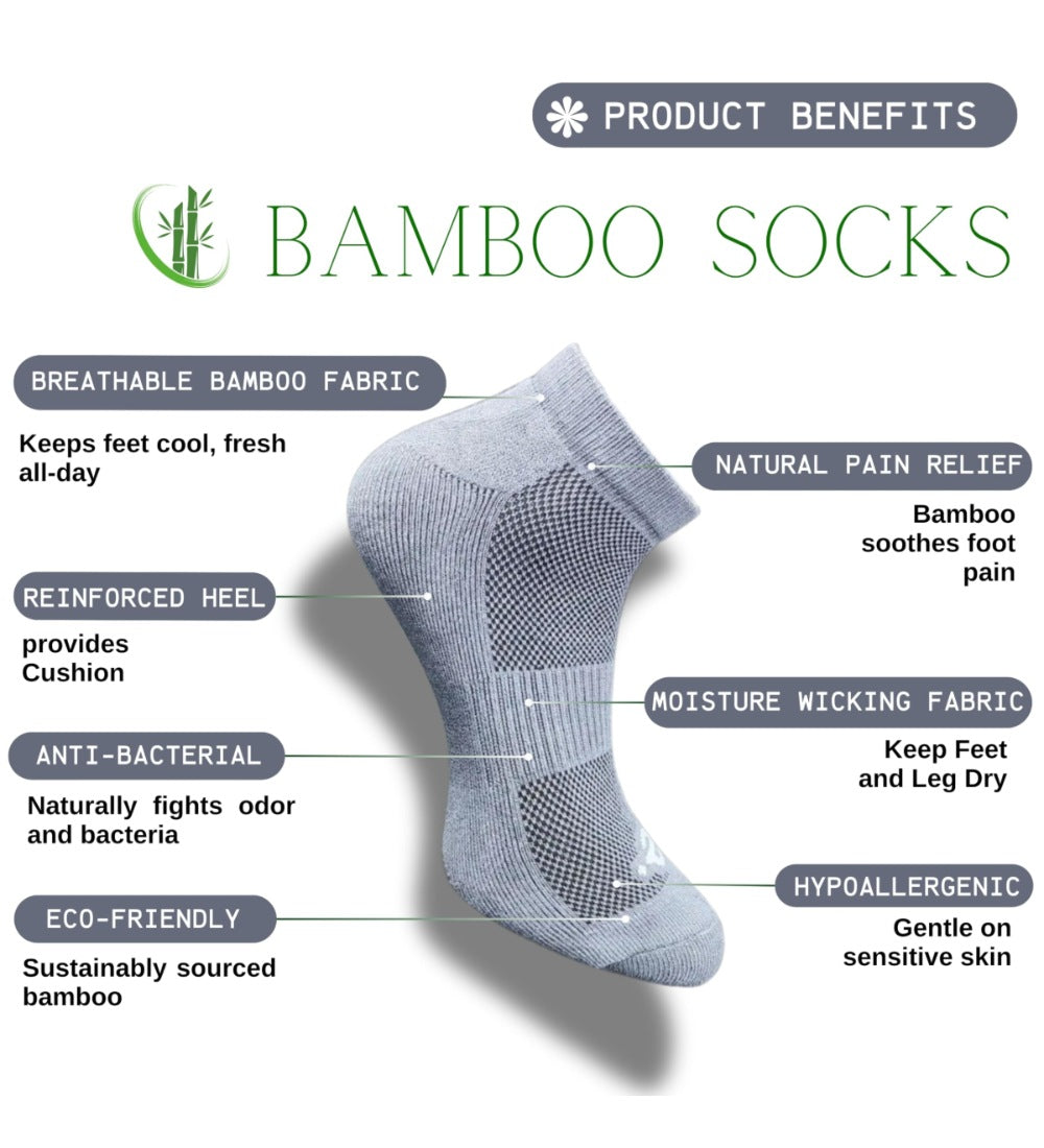 Pack of 3 Unisex Bamboo Blend Solid Low Cut Socks (Dark Grey, Light Grey)