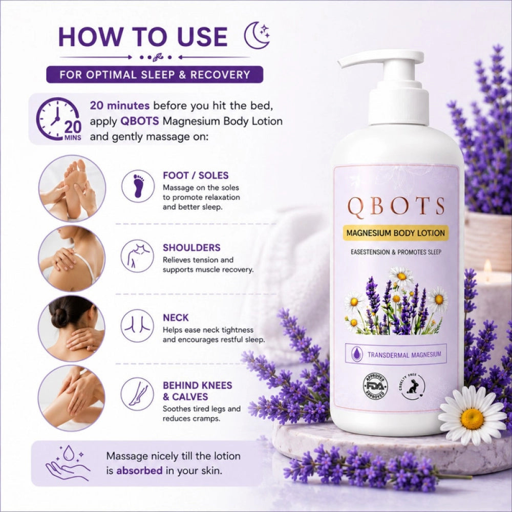 { "color": "N/A", "material": "lotion", "product type": "body lotion", "seo keywords": ["magnesium body lotion", "sleep recovery", "lavender"], "numeric detail": "250 ml", "visual context": "" }