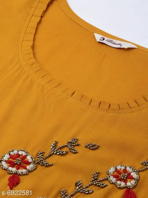 Women's rayon solid long kurti with palazzos, elegant Indian traditional outfit in solid design, single size available from India