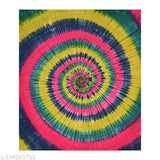 Multicolor rainbow tie & dye cotton king size bedsheet, superfine quality with 2 stitched pillow covers - Jaipuri handmade for summer, Qadri Impex