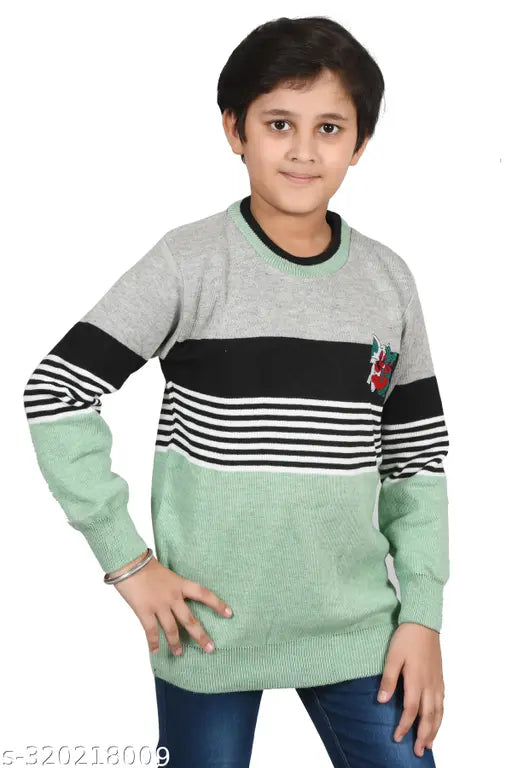 Multicolor wool pullover sweater for kids, colorblocked design, cozy and stylish from BLUSHH COLLECTION on Gillkart