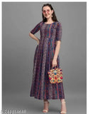 Trendy printed A-line crepe kurti for women. Lightweight, breathable, and easy-to-maintain. Perfect for casual, office, or regular wear. Indian origin