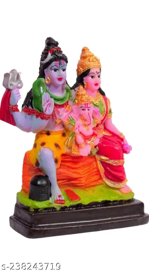12cm multicolor polyresin Bholenath Shiva statue, Hindu deity for pooja and home decor