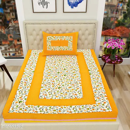 Indian cotton twin pillow covers, R dandiya and lemon mugal design, 104 thread count for single pillows (100x63x25x18)