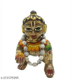 Handcrafted small size Vejayanti Mala (pack of 3) with wood beads, ideal for Laddu Gopal Ji and Radha Ji statues