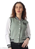 Black colorblocked polyester full-sleeve cropped Korean-style varsity jacket for girls and women, perfect for basketball or casual wear