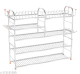 Stainless steel kitchen rack, five shelves, upper plate included