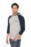 Trendy cotton blend long sleeved men's hoodie, printed net design - size S (38 inch chest), made in India