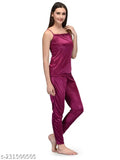 Satin top & pajama set, satin camisole & pants, 12 colors XS-6XL, Indian-made elegance for women's sleepwear