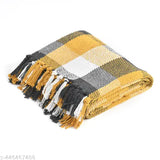 Checked pattern, 100% cotton throw blanket, single layer, 50x60 inches, cozy, plush, couch-friendly, warm, bedding