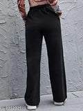 Black women's jumpsuit with high waist and drawstring sides