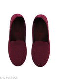 Stylish women's memory foam bellies in textured PVC, suitable for all seasons and daily wear (IND-6: 25.5 cm foot length)