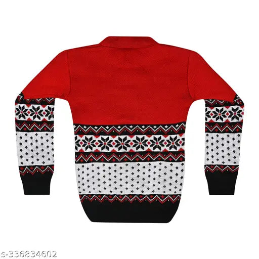#UnisexWoolenSweater PrintedNetCozyAndTrendy #KidsFashion #WinterStyle #FashionForAll #IndianMade #Size2to10Years