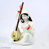 Marble handicraft Meera Bai showpiece idol, 4x6x3.5 inches, Indian artisan-made figurine for Pooja Mandir or home decor