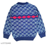 Woolen lightweight sweater set for boys & girls (round neck, full sleeves), warm winter clothing in attractive colors. Soft, self-designed pattern and premium printing, ideal for trendy winter wear. Size options: 18-24 Months, 1-2 Years, 2-3 Years, 3-4 Years, 4-5 Years. Made in India