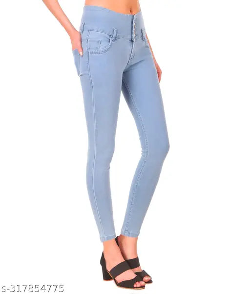 Light wash women's skinny jeans