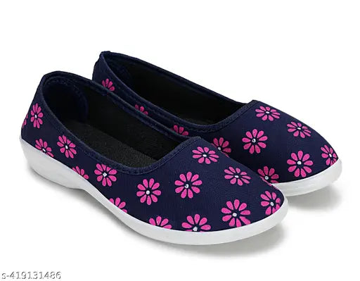 Synthetic ballerinas from Saini Udyog, slip-on shoes for women and girls in various sizes (IND-5 to IND-8), made in India