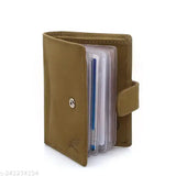 Brown genuine leather RFID-blocking card holder for men (15 slots, 10cm x 8cm), featuring unique natural grain and elegant design