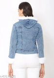 Denim hoodie, solid-colored MeetNEX hoodie with long sleeves, one unit available in sizes S-XL from India