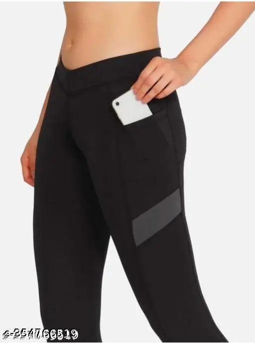 Stretchable striped sports track pants for women, cotton blend fabric, adjustable waistband, size 28-34 inch