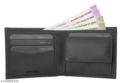 Genuine leather RFID protected men's wallet & pen combo, solid brown fashion accessory for gift