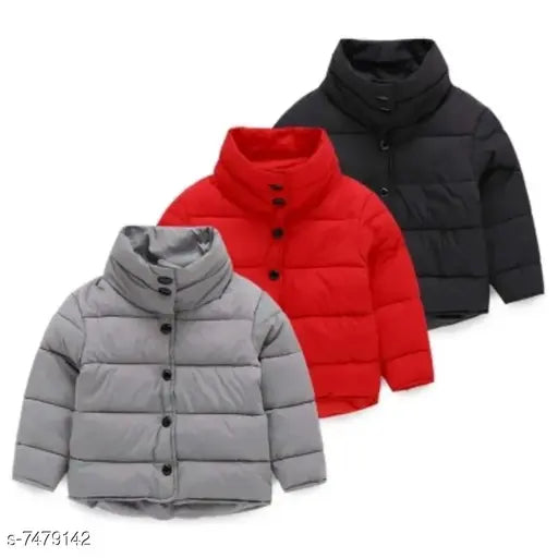 Boys Red Polyester Jackets & Coats Pack Of 1