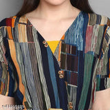 Multicolor rayon foil printed women's jumpsuit, three-quarter sleeves, Western style, perfect for year-round wear