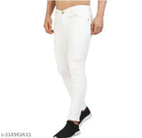 White designer polycotton jeans, slim fit for all occasions, size 28, 30, or 32 from India