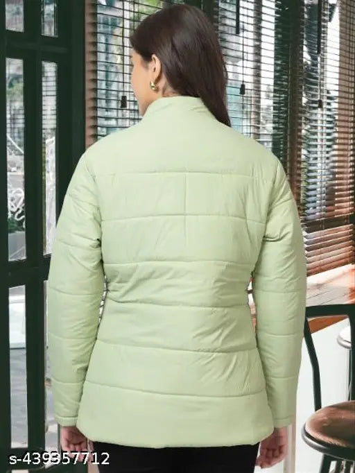 Navy nylon winter jacket for women, stylish and lightweight