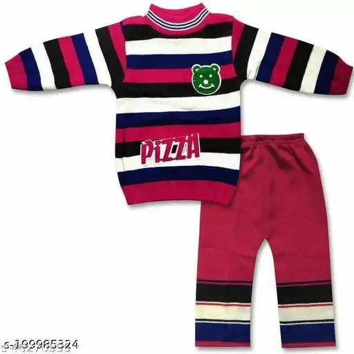 Striped long-sleeve wool boy's sweater set in various colors, high-quality Indian-made knitwear for 18-24 Months, 0-1 Years