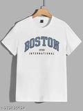 Blue printed polyester t-shirt, trendy design for men and women, short sleeves