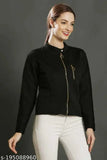 Brown leather BORFI jacket, solid pattern, long sleeves for size S-XL or free size