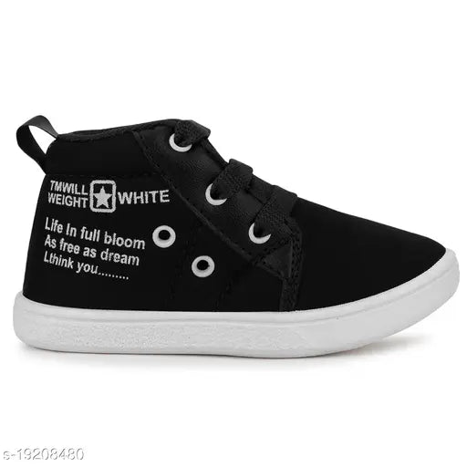 Black lace casual shoes for both boys and girls