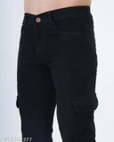 Men's black denim jeans, slim fit