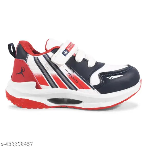 Velcro walk shoes for boys and girls, red and white