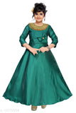 Embroidered satin frock dress for girls aged 3-7 years, India origin