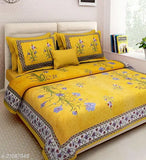 Cotton queen-sized beautiful flower bedsheet, 2-piece set with 144 thread count, made in India
