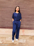 Crepe Solid-Pattern Stylish Partywear Women's Jumpsuit, India-made