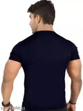 Polyester casual men's t-shirts in S, M, L, XL, XXL - ideal for gym wear, gatherings, and versatile party wear. Made in India." (98 characters)