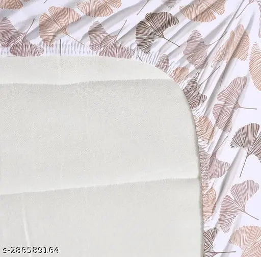 Multi-colored floral print cotton double bed sheet, elastic fitted with two pillow covers, ideal for summer and home decor