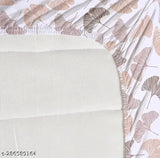 Multi-colored floral print cotton double bed sheet, elastic fitted with two pillow covers, ideal for summer and home decor