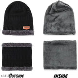 Wool unisex winter wear beanie cap plus muffler scarf combo set (any color), soft and chunky-knit for optimum warmth